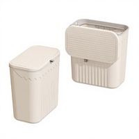 Poubelle murale en plastique avec couvercle pour salle de bain, usage domestique, pour toilettes et cuisine, modèle PF-166
