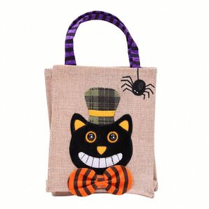 Bolsas de Regalo de Halloween Transfronterizas, Bolsas de Tela No Tejida con Adornos Decorativos, Diseño de Dulces y Calabazas, Artículos Festivos - Product Image 5