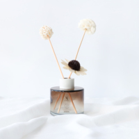 Luxe 130ml Gris Aromathérapie Parfum Huile Essentielle Reed Diffuseur Ensembles Parfum Parfum Diffuseur Bouteille En Verre pour La Maison