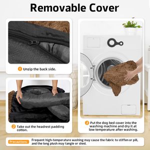 Tapis longs en peluche pour chiens/chats, tapis pour <span class=keywords><strong>chien</strong></span> lavable en peluche à poils longs pour animaux de compagnie - Product Image 3