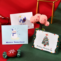 Cartes de vœux de Noël colorées en forme de dessins animés, en vrac, pliées, avec message joyeux Noël, pour la décoration de fêtes et de cadeaux