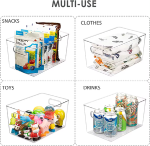Paquete de 6 Recipientes Transparentes de PE para Almacenamiento de <span class=keywords><strong>Alimentos</strong></span>, Rectangulares, Libres de BPA, Aptos para Refrigerador, Duraderos, Fáciles de Limpiar, Capacidad de 1-3L, Diseño Moderno - Product Image 4
