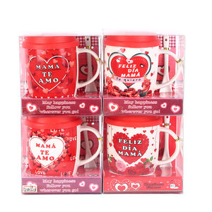 Taza de café de cerámica con logotipo personalizado en español, juego de regalo para el día de la madre con tapa de silicona - Product Image 3