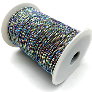 Vente directe d'usine 3mm diamètre 6 rangées cristal Strass dentelle cristal <span class=keywords><strong>diamant</strong></span> strass cristal corde Strass <span class=keywords><strong>cordon</strong></span> pour chaussures lacets - Product Image 4