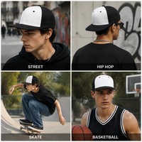 Casquettes de baseball personnalisées 5 panneaux bicolores style vintage, casquette de camionneur vierge en polyester avec broderie 3D courante, ajustable