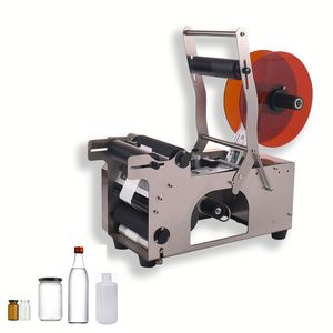 Machine d'étiquetage adhésif manuelle double face pour bureau, pour bouteilles rondes, pots, verres et boissons - Product Image 2