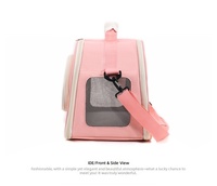 Sac de transport souple pour animaux de compagnie avec fenêtre transparente arquée, sac de voyage pour chat et chien à dôme supérieur avec ventilation en maille, sac à main portable rose