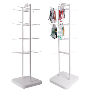 Expositor de Acero <span class=keywords><strong>Blanco</strong></span> de Doble Cara para Calcetines Deportivos Estilo Europeo, Marca <span class=keywords><strong>Boutique</strong></span>, Personalizable para Supermercado - Product Image 1