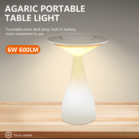 Lampe de table LED rechargeable portable 6W 600LM USB Type-C à commande tactile, 3 niveaux de luminosité réglables, IP44, lampe de chevet