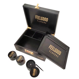 Custom Wooden Stash Box Organizer Storage with Large Rolling Tray, Grinder, 2 Smell Proof Glass Jars and Coded Lock