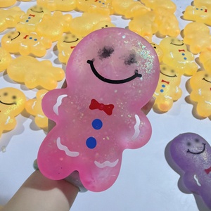 Jouet anti-stress transparent à paillettes à récupération lente, jouet souple de Noël à thème dessin animé, cadeau idéal pour les fêtes pour garçons et filles - Product Image 1