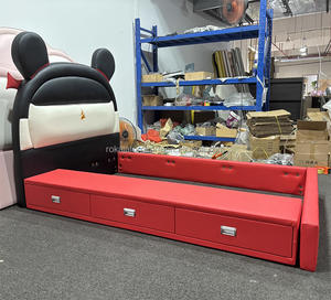 Nuevo diseño Nezha cama <span class=keywords><strong>para</strong></span> niños Popular madera maciza niños <span class=keywords><strong>niñas</strong></span> princesa cama individual lujo lindo <span class=keywords><strong>adolescentes</strong></span> <span class=keywords><strong>camas</strong></span> de cuero suave al por mayor - Product Image 2