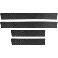 4 pièces de protection de seuil de porte de voiture en fibre de carbone, barres anti-rayures, autocollants de seuil sport, autocollants en cuir pour pare-chocs, accessoires automobiles
