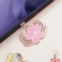 Porte-clés en métal personnalisé avec motif de dessin animé en forme de cœur imprimé UV, bouchon de protection pour iPhone/Type-C/Android, transparent pour la charge