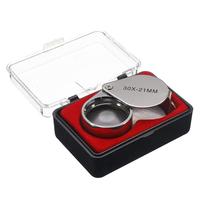 Wholesales 10x21mm Glass Jeweler Loupe Loop Eye Magnifier Magnifying Glasses Metal Body Silver