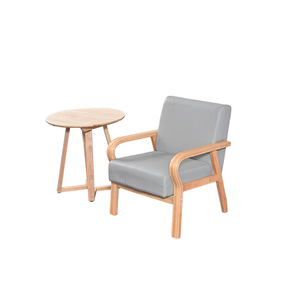 Silla de Madera Maciza con Combinación de Telas, 75x74x89cm, Cojín Suave, Estilo Nórdico Minimalista, Silla de Salón - Product Image 2
