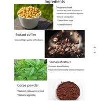 Café minceur chinois personnalisé au chocolat pour la perte de poids, café amincissant naturel, emballage en sachet marque privée