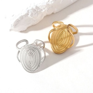 Anillos de Acero Inoxidable Ajustables con Baño de Oro, Minimalistas, Resistentes al Deslustre, con Forma de Corazón y Estrella, para Mujer, Venta al Por Mayor - Product Image 6