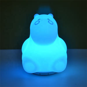 Haut-parleur lampe mignon hippopotame musique lampe Silicone bébé enfant sommeil <span class=keywords><strong>veilleuse</strong></span> avec USB Rechargeable Portable musique <span class=keywords><strong>veilleuse</strong></span> - Product Image 6