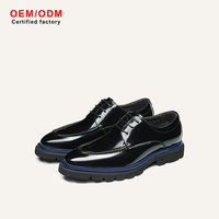 Chaussures habillées Oxford formelles pour hommes en cuir de vachette, personnalisées OEM, à lacets, confortables, respirantes, imperméables, antidérapantes, à bout pointu, pour mariage d'automne