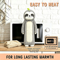 Échantillon Gratuit Coussin Chauffant Personnalisé Chaud/Froid en Forme de Paresseux pour le Cou, Rempli de Graines d'Argile, Utilisable au Micro-ondes