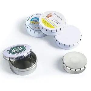 Fabrik Lebensmittel qualität Metall verpackung Benutzer definierte kleine runde Dosen für Kondom Pille Cr Blechdose Mini Click Clack Dosen Dosen