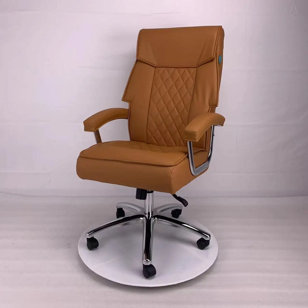 Ergonomics plastic PP PU leather mesh fabric gold iron metal leg boss arm swivel office chair for sale