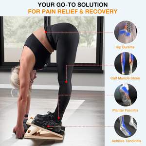 Cómoda plataforma de madera ajustable para estiramiento de pantorrillas y tobillos, ideal para yoga, fitness, fisioterapia y uso doméstico. - Product Image 6