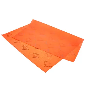 Custom Gift Wrapping Tissue Paper Clothes orange Tissue Wrapping Paper gold printing for Packing factory price low MOQ