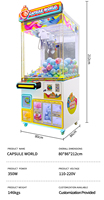 LEON Machine à griffes en métal avec éclairage LED coloré et ambiance lumineuse, multi-jeu, pour attraper des poupées, avec fonction de tombée de prix et de récompense, et distributeur de prix interchangeable