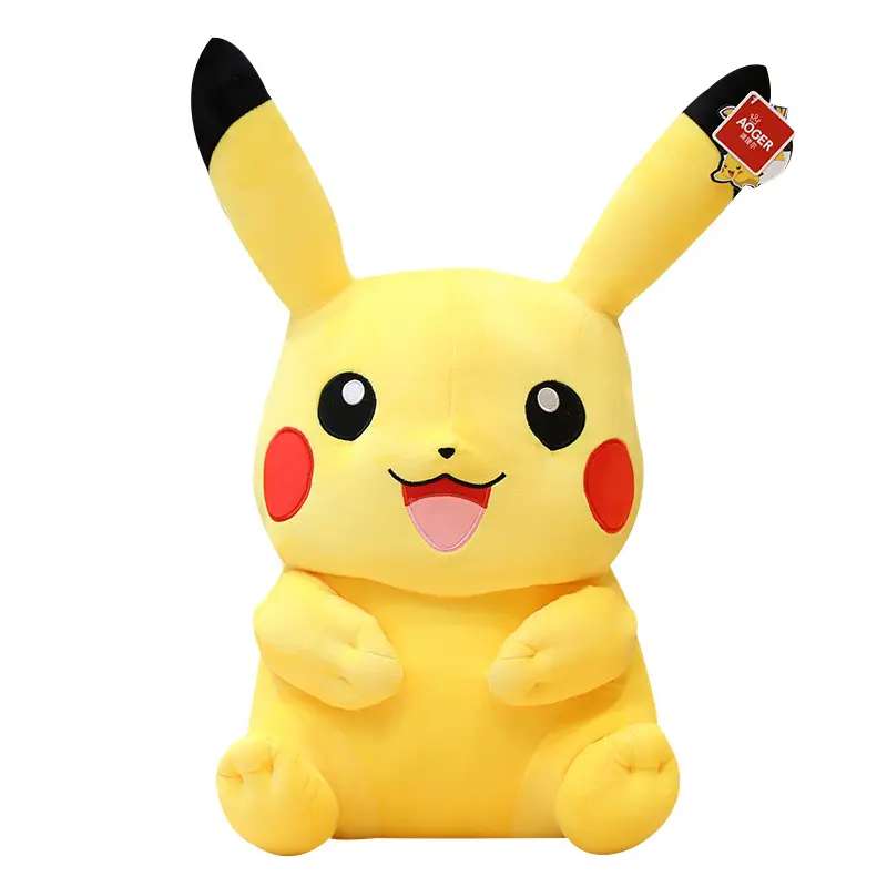 Aojer hakiki yetkili Pikachu peluş oyuncak yüksek kaliteli yumuşak peluş Pokemon bebek