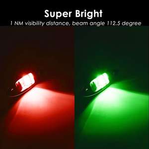 <span class=keywords><strong>Feu</strong></span> <span class=keywords><strong>de</strong></span> <span class=keywords><strong>navigation</strong></span> 12V Shark Eye, étanche, LED marine, pour coque avant, coque arrière et côté, en acier inoxydable, rouge et vert, signalisation <span class=keywords><strong>de</strong></span> <span class=keywords><strong>navigation</strong></span> - Product Image 4