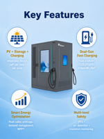 Nouvelle Station de Recharge Solaire Tout-en-un pour Véhicules Électriques 261 kWh, Chargeur Rapide DC 120 kW, Garantie 3 Ans, Équilibrage des pics de consommation hors-réseau et sur réseau