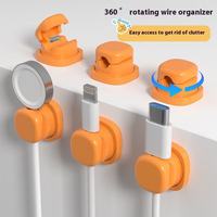 Nouveaux clips de fixation de câbles à ressort pour organisateur de câbles, lot de 6, clips de gestion de câbles de bureau, clips de câbles à ressort rotatifs à 360°