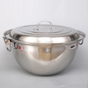 Stainless Steel <b>Soup</b> <b>Pot</b> 5L And Above Induction Compatible Double Handle Deep Round Bottom Commercial Cooking <b>Pot</b> - Product Image 1