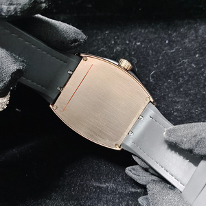 Montre automatique de sport pour homme, design de luxe, dernier cri, cadran carré, diamants, montre de mode pour affaires, bracelet en cuir, aiguilles en acier inoxydable - Product Image 4