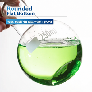 Frasco de cocción de fondo plano de 100ml, 250ml, 500ml, de vidrio borosilicato 3.3, cristalería de laboratorio para experimentos químicos - Product Image 4