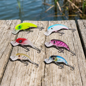 Ensemble de leurres de pêche durs en ABS et métal de 5,2 cm et 6,3 g avec yeux 3D, 5 couleurs, design bionique pour la pêche en rivière - Product Image 2