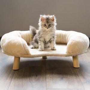 Factory Removable Washable Cover Modern <b>Pet</b> Furniture <b>Pet</b> <b>Sofa</b> Bed with Wooden Legs Frame Solid Pattern Breathable All Seasons - Product Image 1
