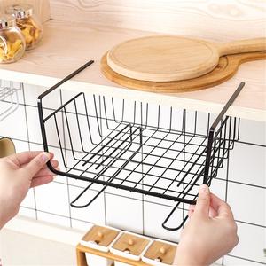 Étagère murale en métal moderne pour hôtel, pour armoire de cuisine avec panier suspendu et compartiment - Écologique - Product Image 1