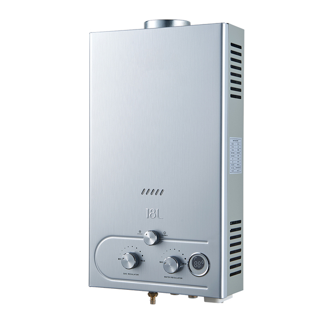 18L Portable Stainless Steel Instant Gas Burner Household Water Heater Tankless LPG with Natural Gas Capability