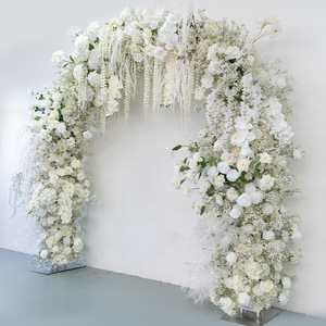 <span class=keywords><strong>Ensemble</strong></span> d'arche florale de <span class=keywords><strong>mariage</strong></span> en soie blanche, fini, décoration de fond de cérémonie en extérieur, arrangement floral artificiel - Product Image 4