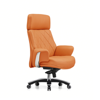 Chaise de bureau exécutive en cuir PU, dossier haut, ergonomique, avec accoudoirs chromés, pivotante et réglable, pour bureau à domicile