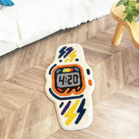 Tapis personnalisé en forme d'anime, design irrégulier tufté à la machine, tapis moelleux antidérapant, tapis tufté doux