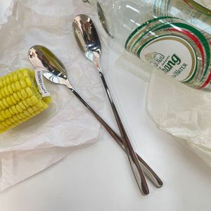 Stainless Steel Long Handle Dessert Spoon Coffee Stirring Spoon Milk Tea Spoon Ice Spoon Condiment Spoon Household Commercial - Product Image 1