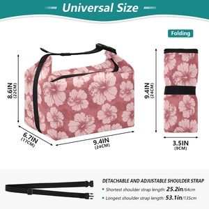 Sac à déjeuner isotherme personnalisé avec logo fleur d'hibiscus hawaïenne, sac de pique-nique à bandoulière, sac isotherme pour le déjeuner - Product Image 3