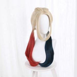 Vente en gros 65cm de long couleur mixte Suicide <span class=keywords><strong>Squad</strong></span> <span class=keywords><strong>2</strong></span> film perruque Harleen Quinzel perruque Cosplay synthétique Anime Halloween fête Peluca - Product Image 2