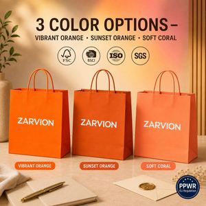 <b>Luxury</b> Embossed Kraft Paper <b>Gift</b> <b>Bags</b> with Ribbon Drawstring Closure Recyclable for Jewelry Cosmetics Premium Brand Packaging - Product Image 3