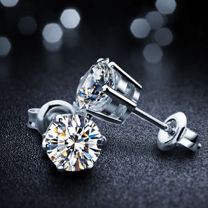 Boucles d'oreilles créoles solitaires en or massif plaqué or 10K 14K 18K certifiées IGI GIA, diamants cultivés en laboratoire CVD de 1 à 2 carats - Product Image 6
