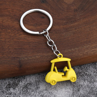Porte-clés de voiturette de golf 3D créatif en alliage de zinc avec logo personnalisé, léger, cadeau pour activités de plein air